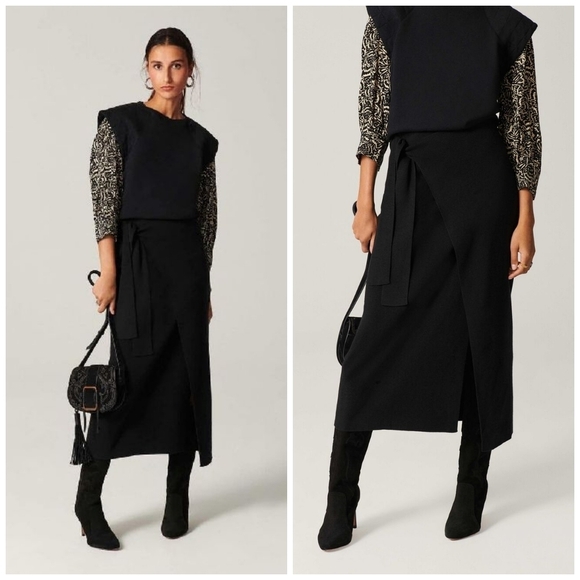 Ba&sh Eloha Sweater Wrap Midi Skirt - Picture 1 of 7